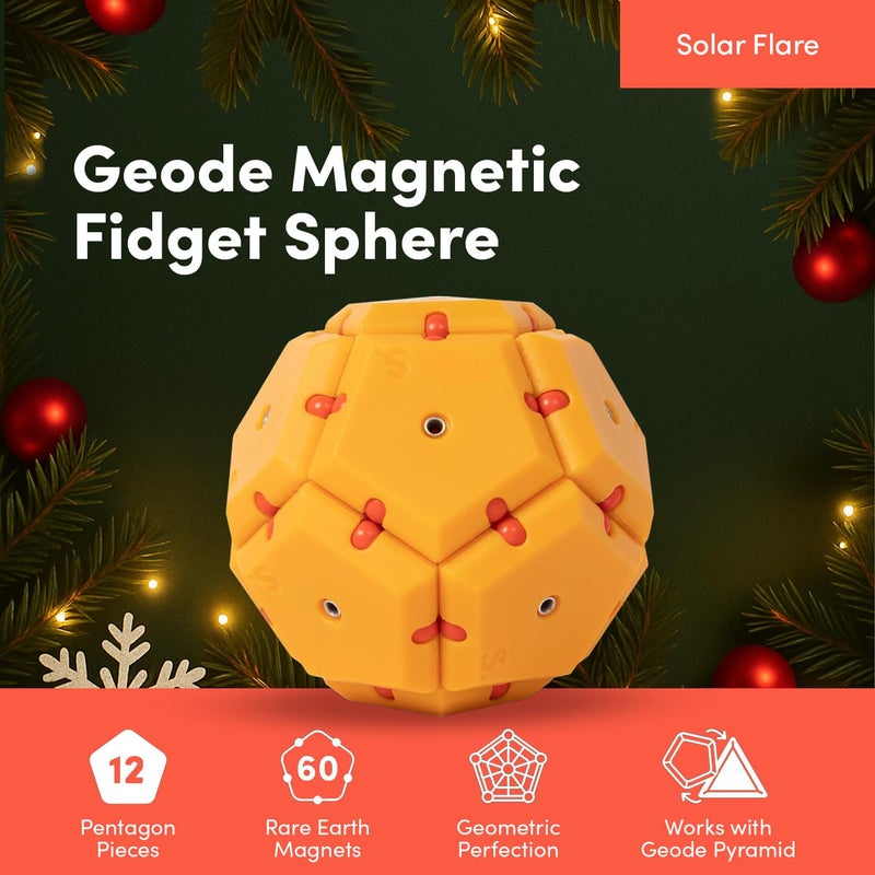 Speks Geode Magnetic Fidget Toy  Sensory Desk Toy for Adults  Teens 14  Stress Relief Gift  Sphere Solar Flare - Image 3