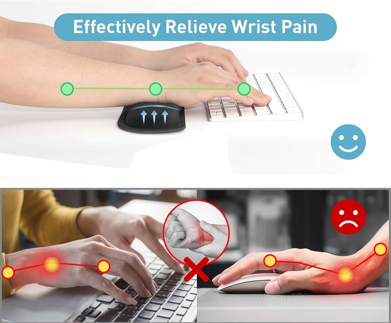 Yolanda Keyboard Wrist Rest, Memory Foam, Easy Typing Pain Relief, Laptop, Home & Office (D-1) - Image 5