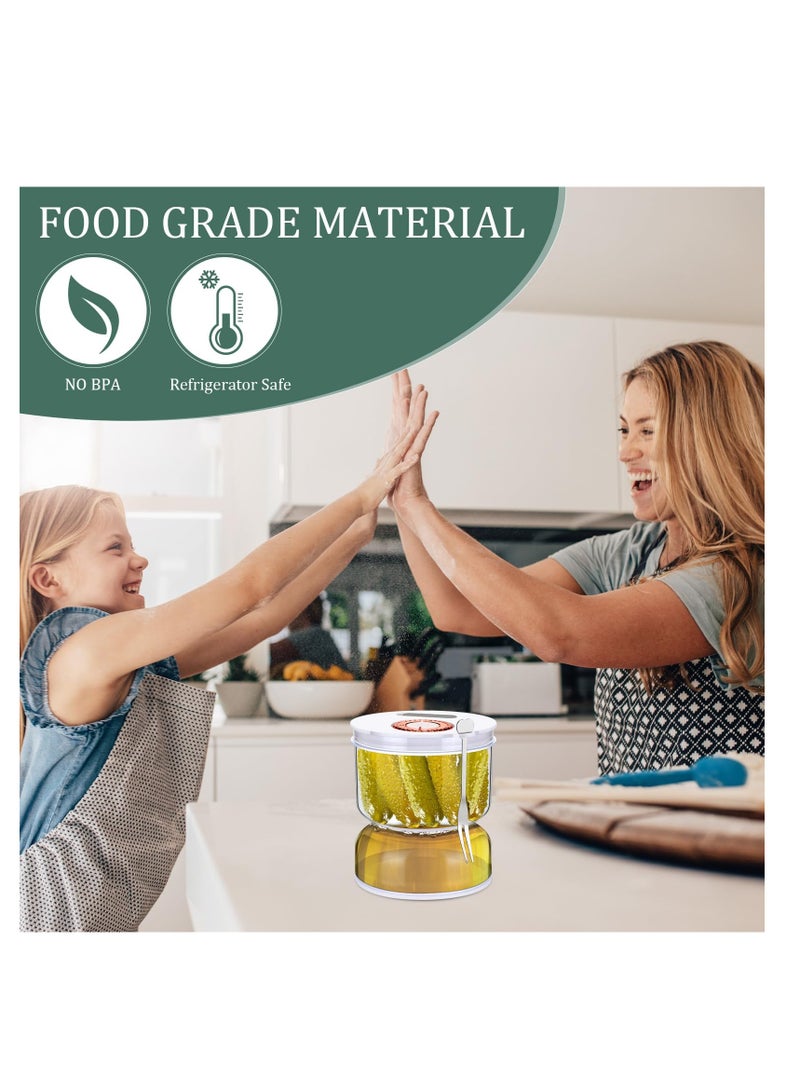 KASTWAVE Pickle Jar with Strainer Flip, 800ml Pickle Container, Olive Hourglass Keeper Jar with Airtight Lids and Forks, Plastic Pickle Juice Separator for Food Pickle Olives Storage Kitchen Jar - Image 2