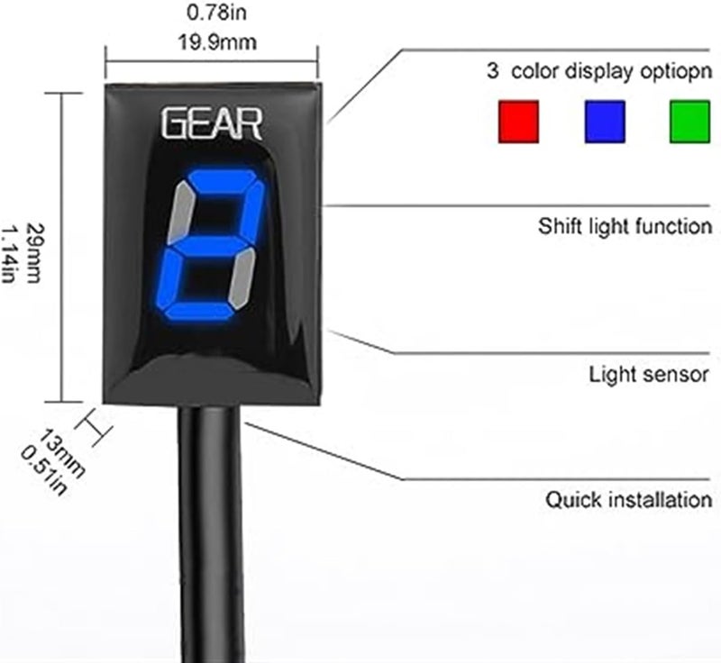 Vuzmode Motorcycle 1-6 Speed Gear Indicator - Image 2