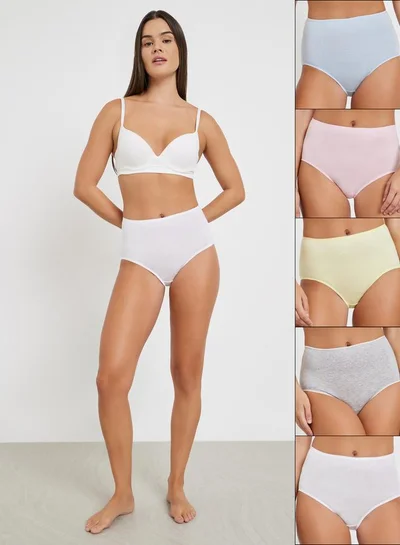 ستايلي مجموعة من 5 سراويل داخلية قطن سادة