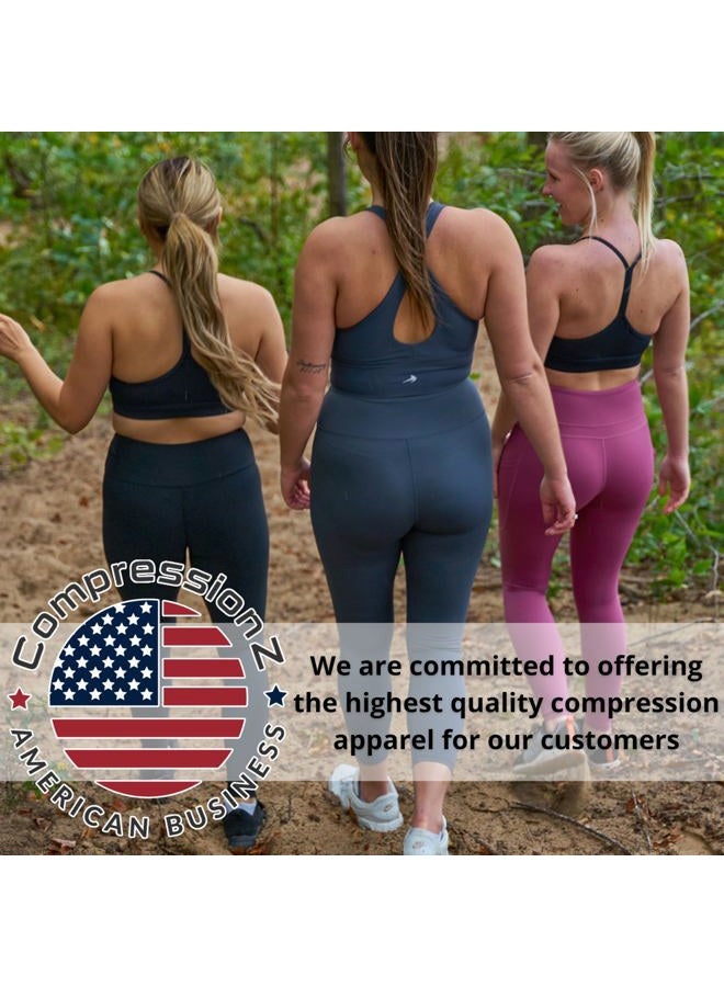 CompressionZ (XL - 80cm - 80cm , Pink) - High Waisted Women's Leggings - Smart, Flexible for Yoga, Running, Fitness & Everyday Wear - Image 5