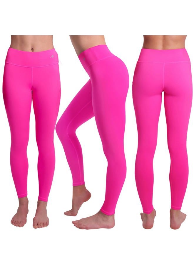 CompressionZ (XL - 80cm - 80cm , Pink) - High Waisted Women's Leggings - Smart, Flexible for Yoga, Running, Fitness & Everyday Wear - Image 3