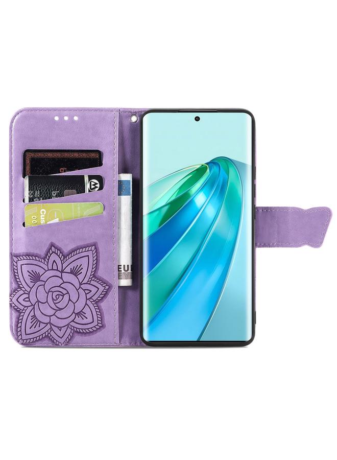 S-TOP Case For Honor X9a Butterfly Love Flower Embossed Leather Phone Case - Image 3