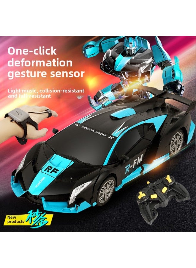 Gesture Inductive Deformable Toy Bumblebee Robot King Kong Remote Control Car Child 3 Boy 4 Toy Car 6 Years 5-Color:1:18 【frosted Red】 23cm (remote Control Deformation)-Scale:【Configuration】 Single - Image 3