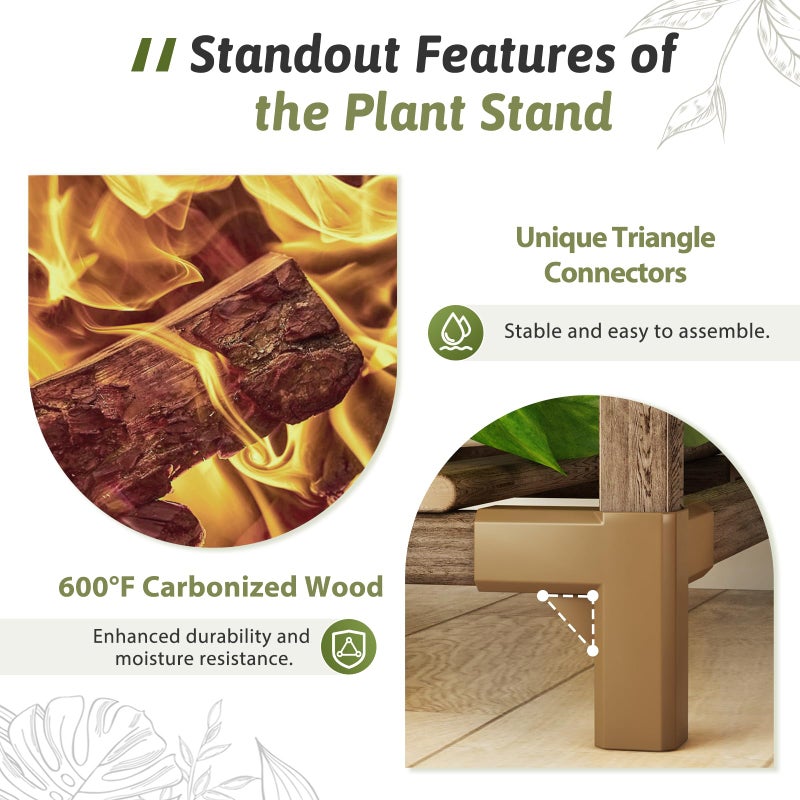 GENTINGBRO Plant Stand Indoor Outdoor 63" Tall Plant Shelf for Plants 14-Tier Large Plant Sheves for Living Room Heavy Duty Plant Rack Garden Balcony Patio Hanging Planter - Image 4