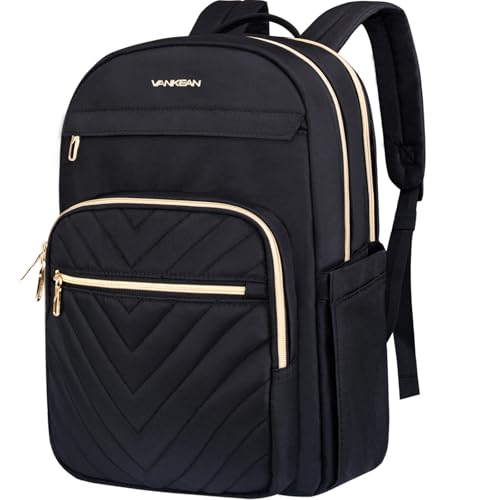 VANKEAN Laptop Backpack for Women Laptop Computer Bag Travel Backpack PurseWaterproof Work Business Backpack College Teacher Bags Black - Image 1