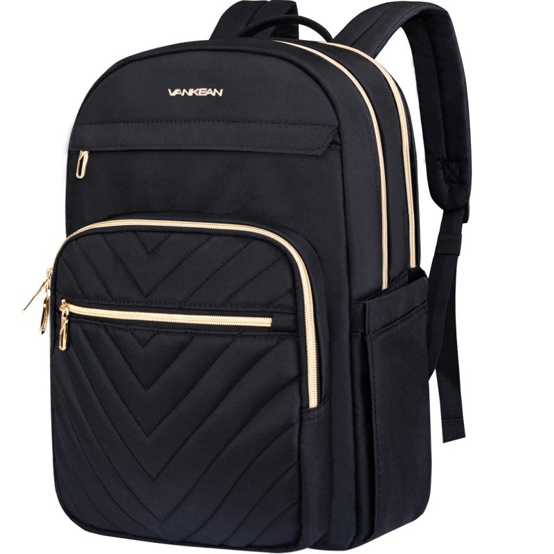 VANKEAN Laptop Backpack for Women Laptop Computer Bag Travel Backpack PurseWaterproof Work Business Backpack College Teacher Bags Black - Image 2