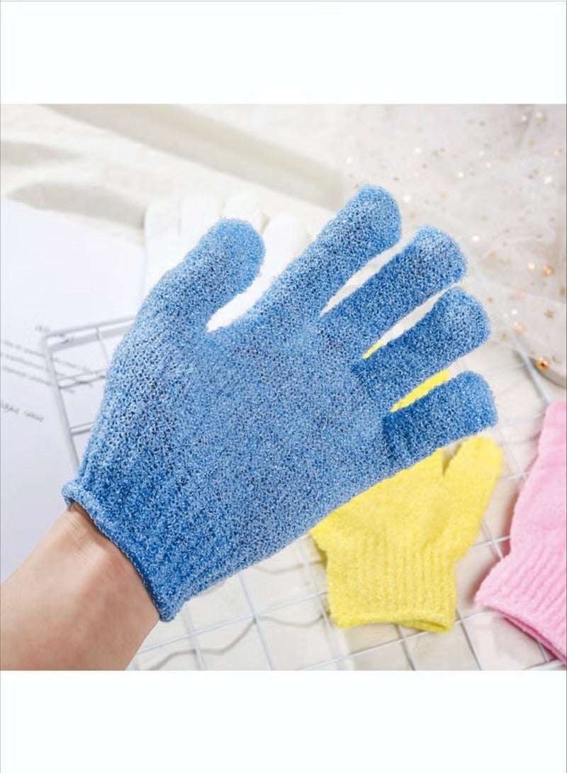 4 زوج أربعة ألوان تقشير حمام فرك قفازات الجسم - Image 2