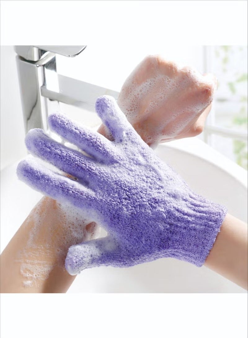 4 زوج أربعة ألوان تقشير حمام فرك قفازات الجسم - Image 3