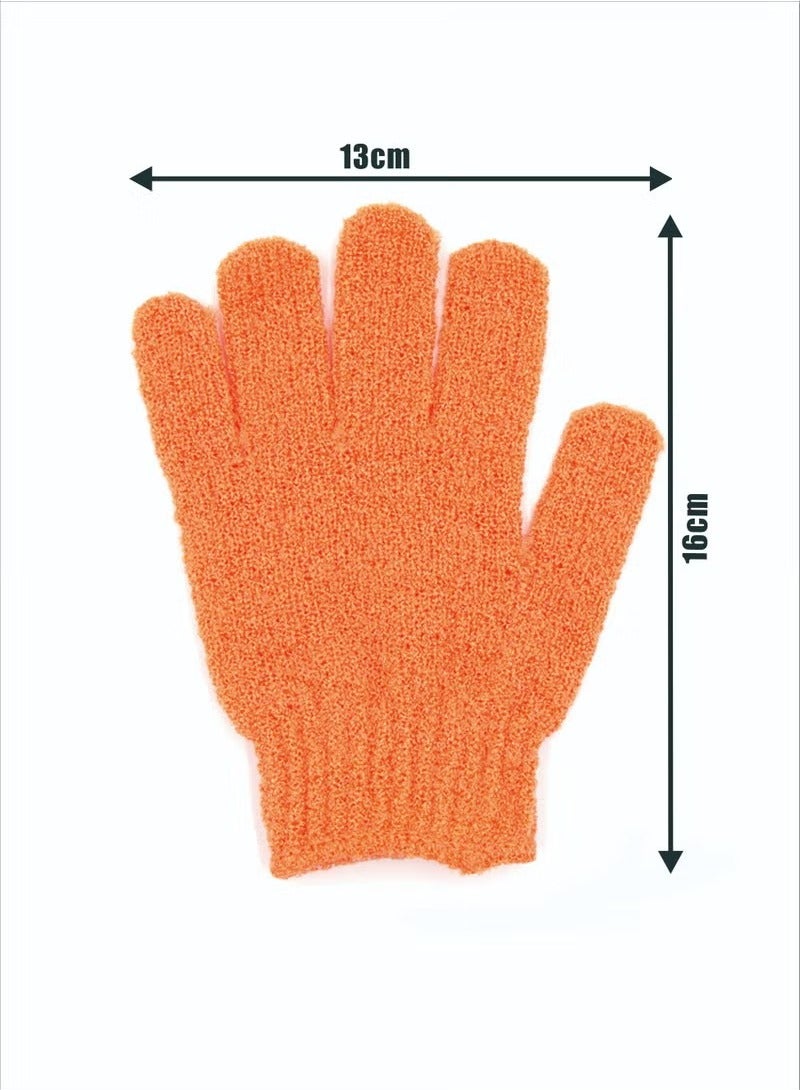 4 زوج أربعة ألوان تقشير حمام فرك قفازات الجسم - Image 4