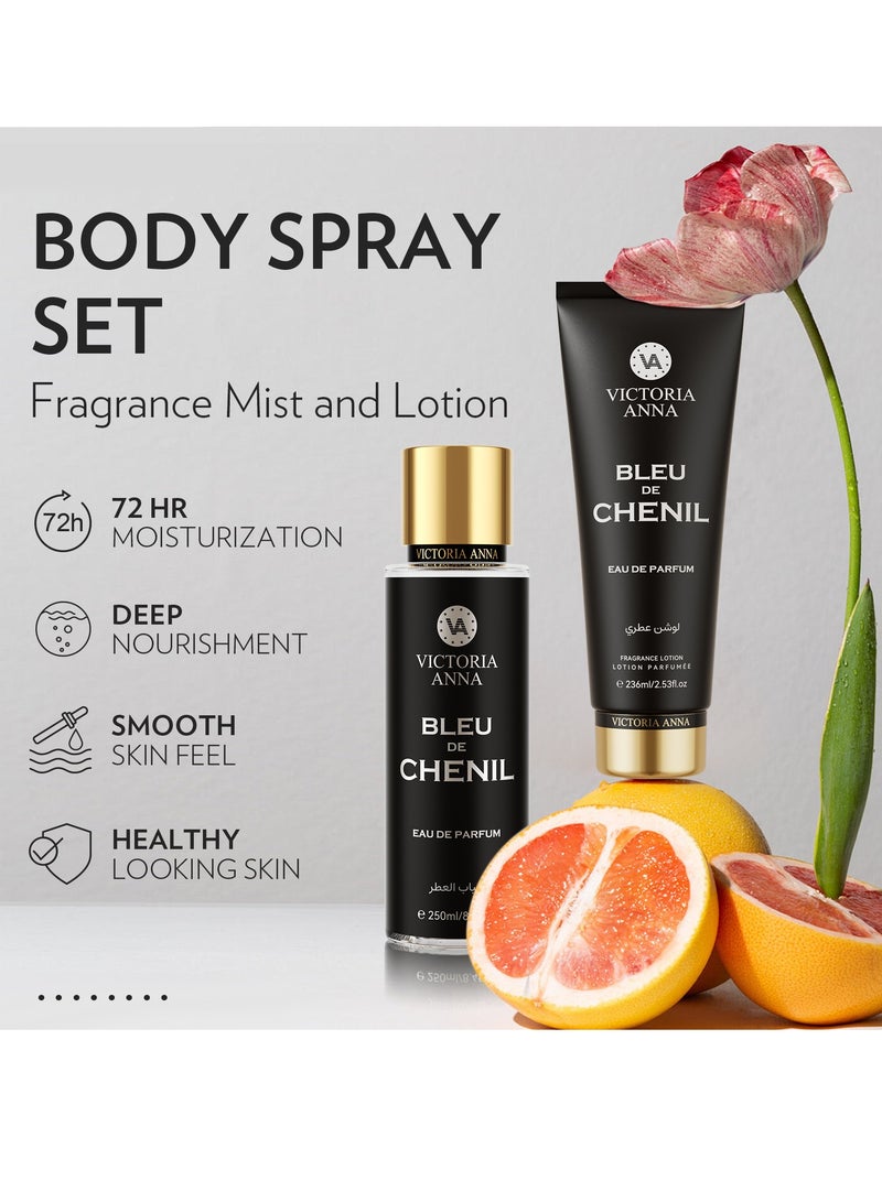VICTORIA ANNA 250ml Fragrance Gift Sets body spray with fragrance lotion - Image 1