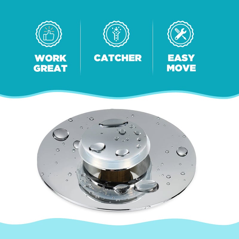 DZOFXMI Universal Bathroom Sink Stopper For 1.1-1.5 Inch Bullet Core Push Type Basin Pop Up Drain Filter Bathtub Converter Sink Drain Strainer Plug No Overflow With Basket Hair Catcher - Image 4