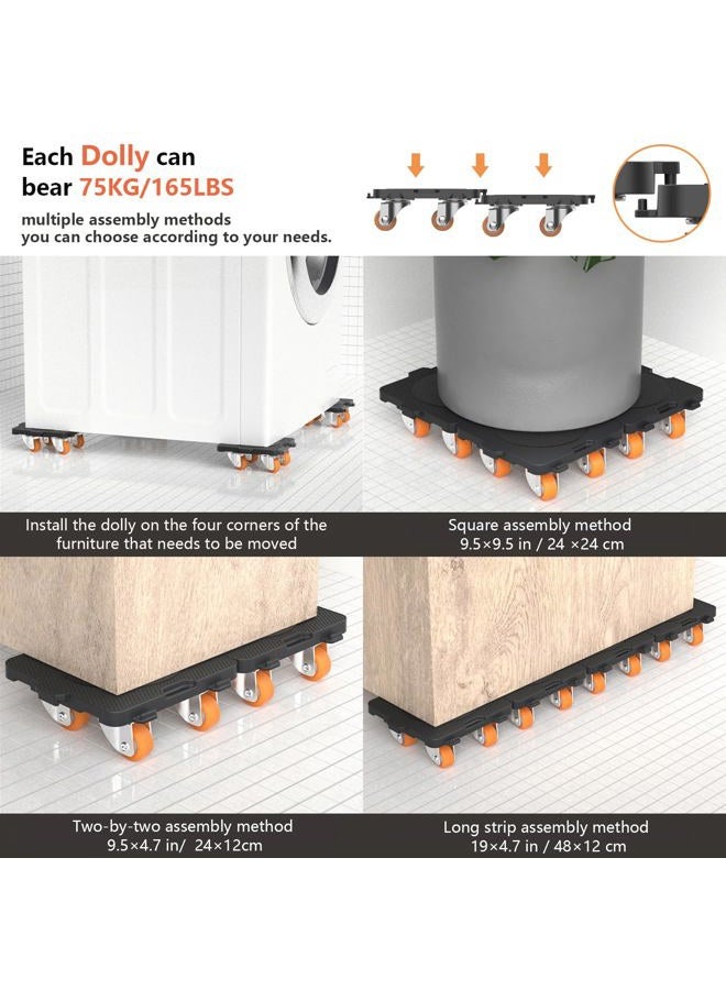 ONEON Furniture Movers with Wheels & Furniture Lifter Set, 360° Rotation Wheels Double Bearing Roller Mute+Smooth，Easy to Moving Heavy Furniture Load Capacity 880 Lbs, Suitable for Sofa, Cabinet, etc - Image 5