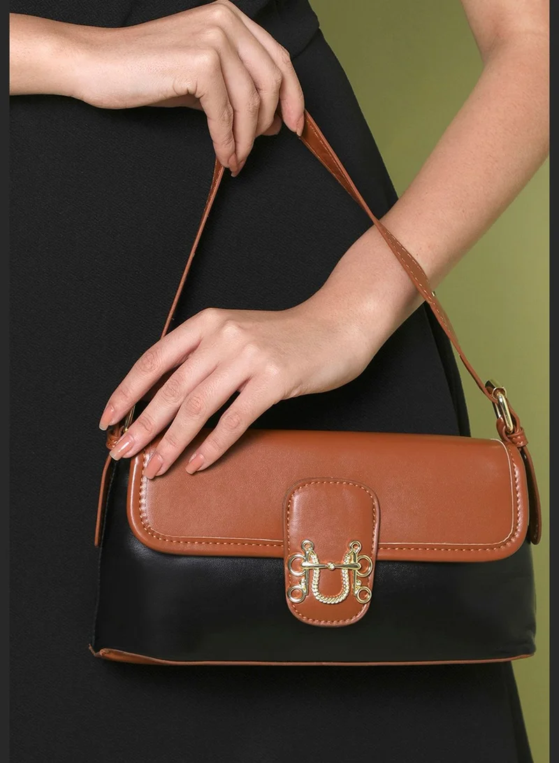 Haute Sauce Colour block Sling Bag with Magnet Lock