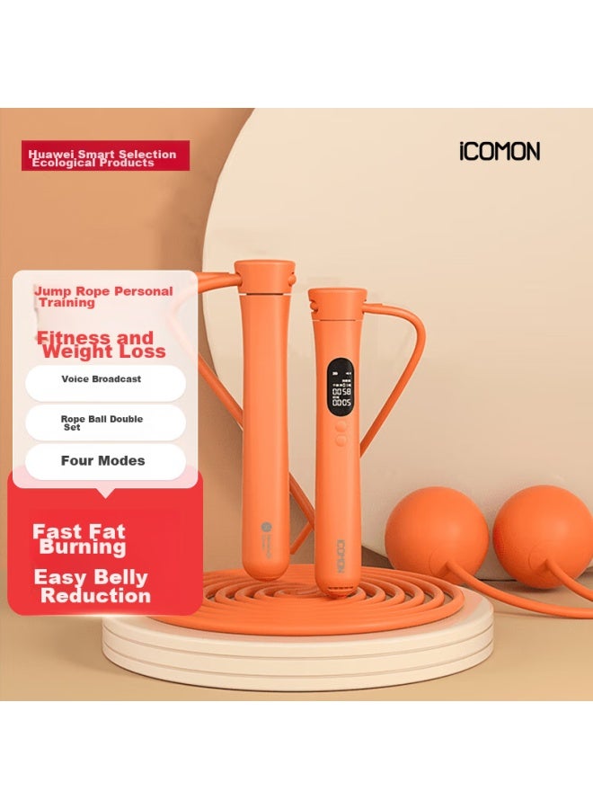 Huawei Smart Selection, Wolei Smart Counting Jump Rope S2, Cordless And Corded Adult Student Compeive Jump Rope, Aerobic Training, Vibrant Orange - Image 1