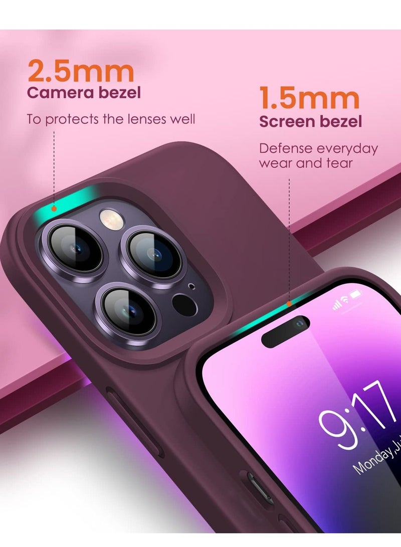 BORTONY iPhone 14 Pro Silicone Case Drop Protection Anti-Scratch Microfiber Lining Ultra Slim Thin Shockproof Protective Cover for iPhone 14 Pro 6.1 inch  - Image 3