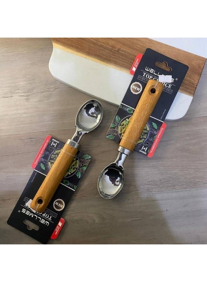 توب تشويس ملعقة ايس كريم بيد خشب زان - Image 1