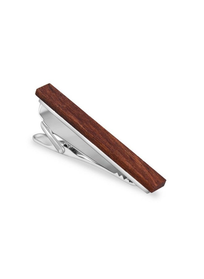 Merit Ocean Smart Men'S Bulinga Wood Tie Clip Natural Tie Bar 2.1 Inch In Gift Box Red  - Image 1