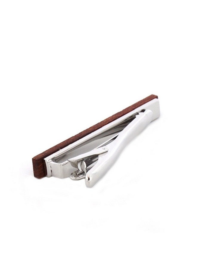 Merit Ocean Smart Men'S Bulinga Wood Tie Clip Natural Tie Bar 2.1 Inch In Gift Box Red  - Image 5