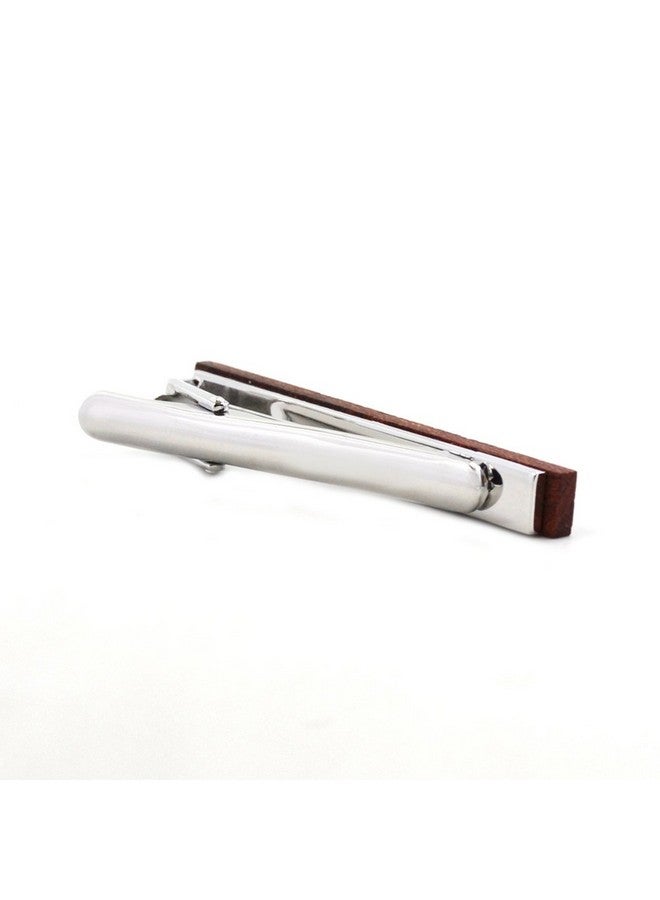 Merit Ocean Smart Men'S Bulinga Wood Tie Clip Natural Tie Bar 2.1 Inch In Gift Box Red  - Image 4