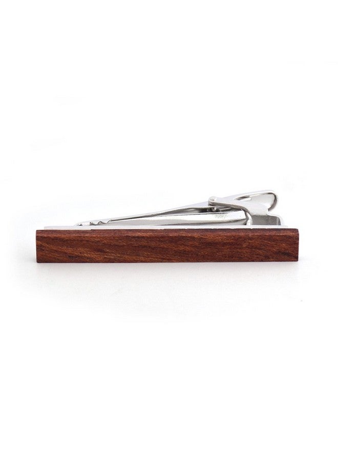 Merit Ocean Smart Men'S Bulinga Wood Tie Clip Natural Tie Bar 2.1 Inch In Gift Box Red  - Image 3