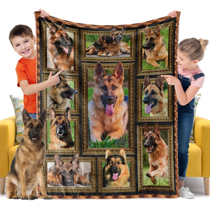 Gautamy German Shepherd Blanket for Kids  Cute Soft Cozy Warm Flannel Throw Blanket for Girls Boys  40"" x 50"" Toddler Baby Blankets and Throws for Couch Bed Daycare Preschool Naptime - Image 1