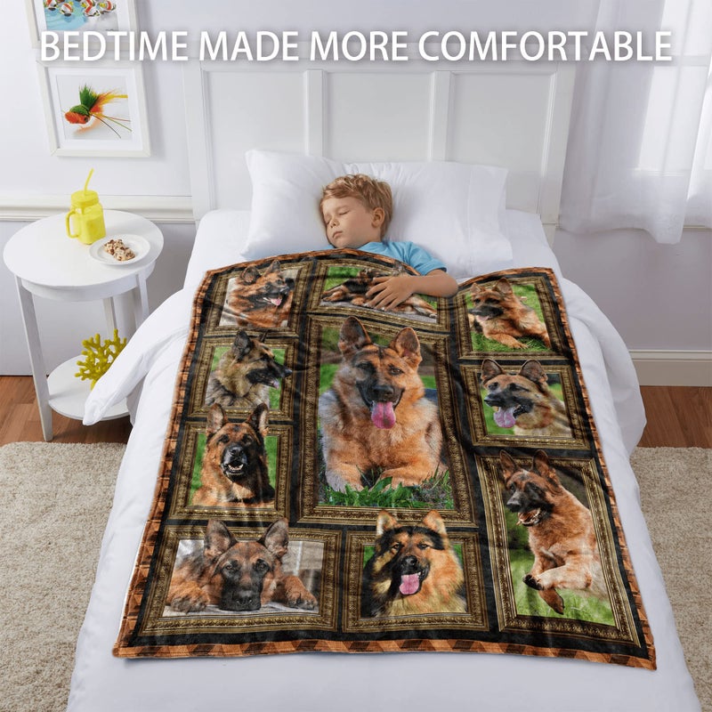 Gautamy German Shepherd Blanket for Kids  Cute Soft Cozy Warm Flannel Throw Blanket for Girls Boys  40"" x 50"" Toddler Baby Blankets and Throws for Couch Bed Daycare Preschool Naptime - Image 3