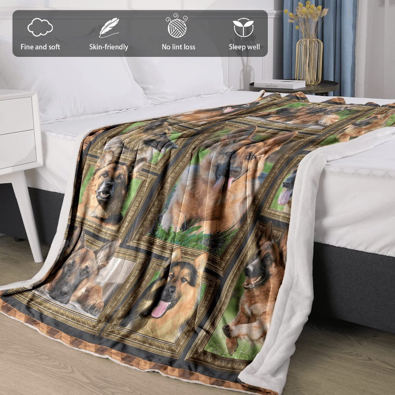 Gautamy German Shepherd Blanket for Kids  Cute Soft Cozy Warm Flannel Throw Blanket for Girls Boys  40"" x 50"" Toddler Baby Blankets and Throws for Couch Bed Daycare Preschool Naptime - Image 2