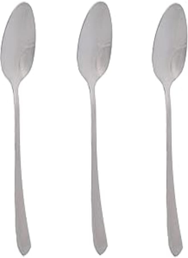 Zinnia - Zinnia Stainless Steel Curvy/Mirror Tea Spoons 3-Piece Set, Multicolor - Image 1