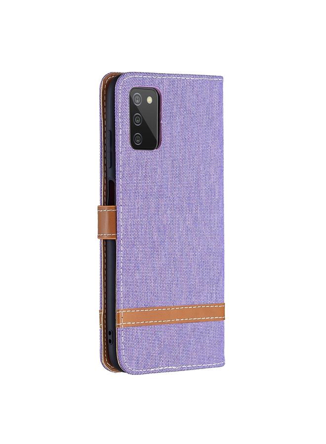 S-TOP Case For Samsung Galaxy A03s 166mm Color Matching Denim Texture Leather Phone Case - Image 3