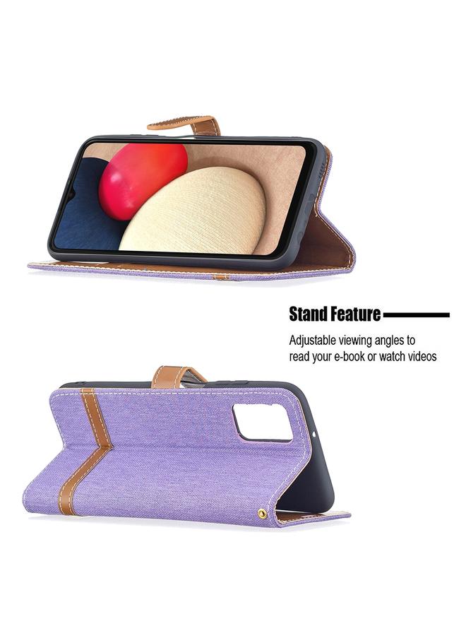 S-TOP Case For Samsung Galaxy A03s 166mm Color Matching Denim Texture Leather Phone Case - Image 5