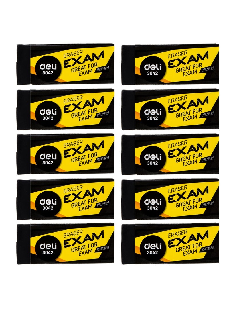 Deli 10-Piece Black Pencil Eraser Set  - Image 1