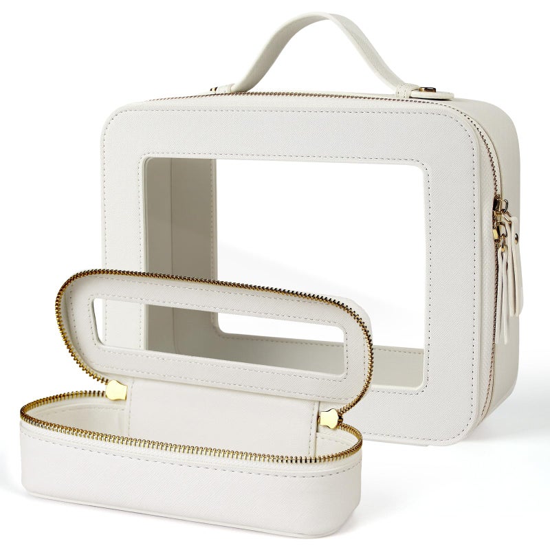 FASAOH Clear Makeup Bag with Mini Cosmetic BagsTravel Toiletry Bag for WomenPortable Cosmetic Bag Case Transparent Waterproof Cosmetic Organizer Storage Bag for Women Men - Image 2
