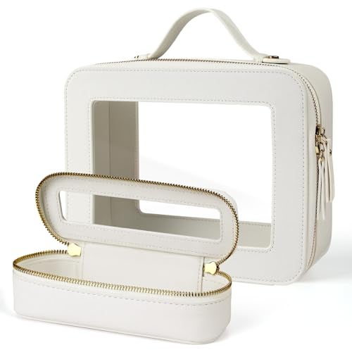 FASAOH Clear Makeup Bag with Mini Cosmetic BagsTravel Toiletry Bag for WomenPortable Cosmetic Bag Case Transparent Waterproof Cosmetic Organizer Storage Bag for Women Men - Image 1