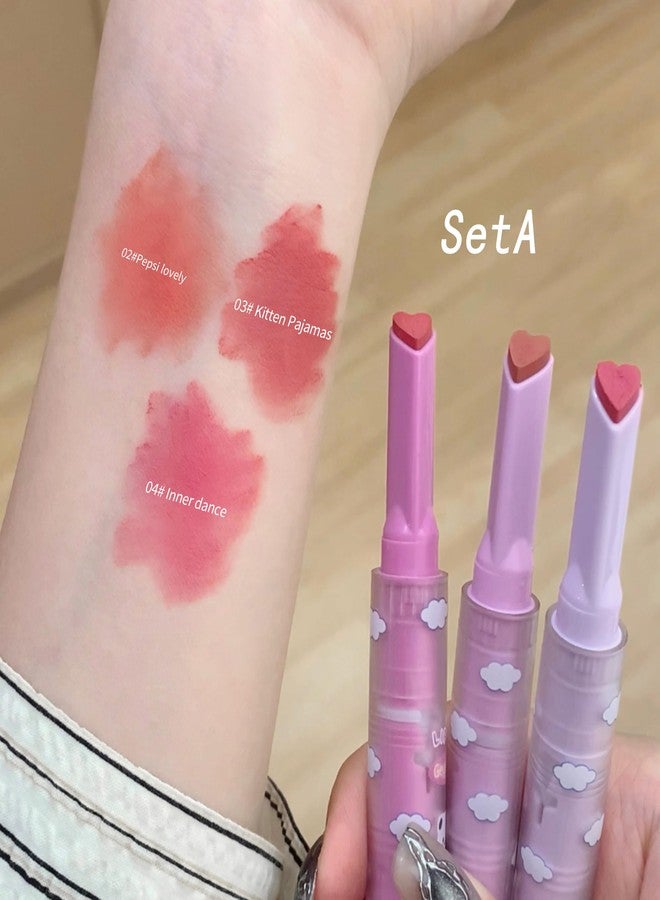 Gege Bear Creamy Mist Solid Lip Mud- High-Pigment, Long-Lasting & Waterproof | Smudge-Proof & Non-Sticky Velvet Soft Matte Lipstick | Lightweight, Airy Matte Lipstick for Women | Moisturizing & Blurring Korean Beauty Cloud Lip Mud for Soft and Smooth (SET A, 3*2g) - Image 5