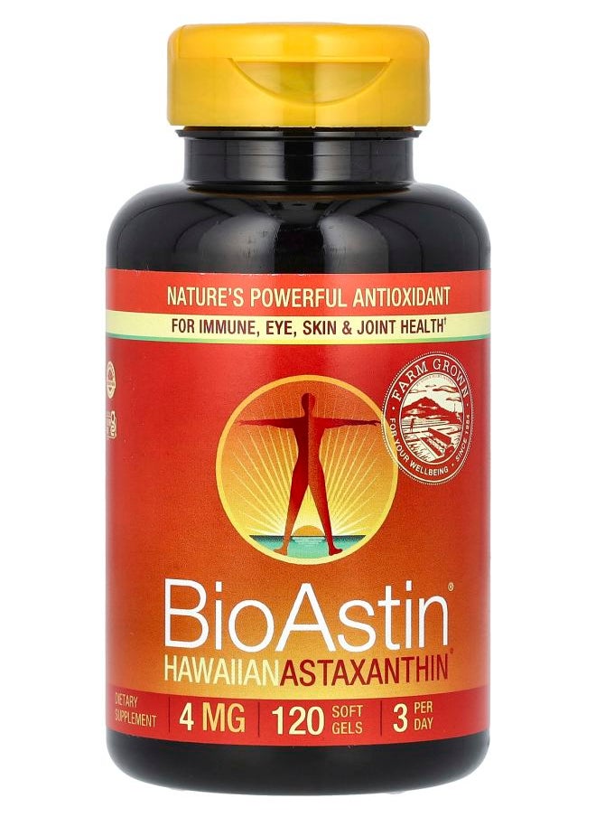 Nutrex Hawaii BioAstin Hawaiian Astaxanthin 12 mg 120 Soft Gels (4 mg per Soft Gel) 