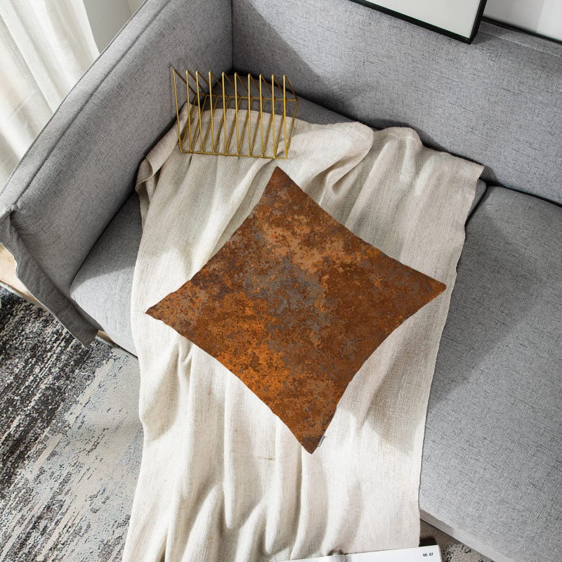 Emvency Throw Pillow Covers Case Brown Copper Old Rusty Metal High Resolution Orange Rustic Decorative Pillowcase Cushion Cover for Sofa Bedroom Car 20 x 20 Inches - Image 5