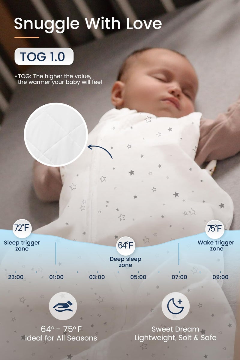 Totaha Toddler Sleep Sack 1.0 Tog  Soft Wearable Blanket Baby Sleeping Bag With 2-Way Safe Zippers  All Season Sleepsacks For Girl Boy - Image 2