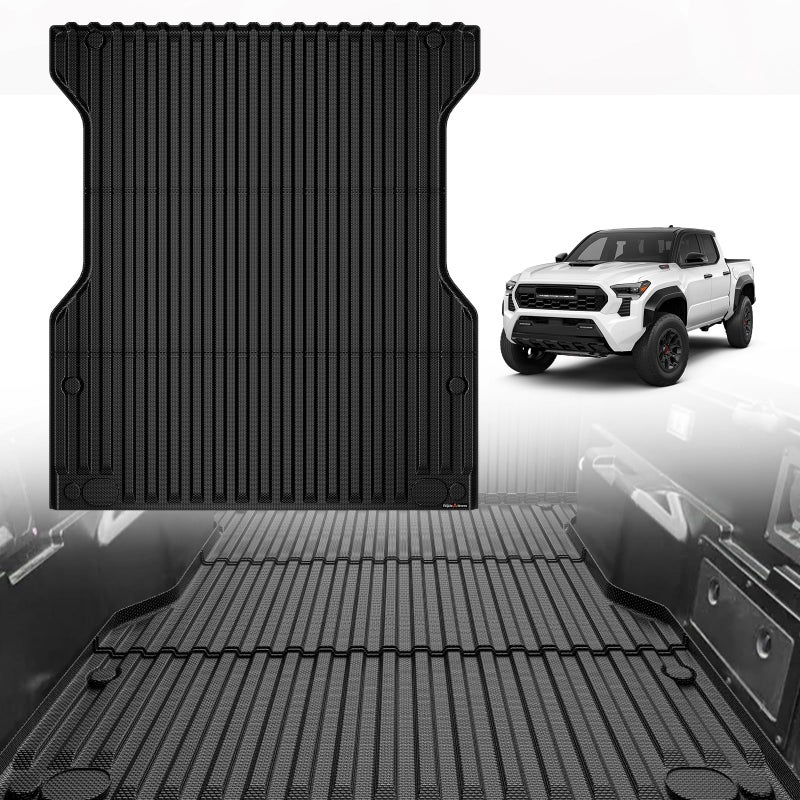 حصيرة سرير الشاحنة TripleAliners متوافقة مع تويوتا تاكوما 2024 2025 ملحقات 5FT حماية كاملة لجميع الأحوال الجوية TPE متينة لحقيبة الشاحنة