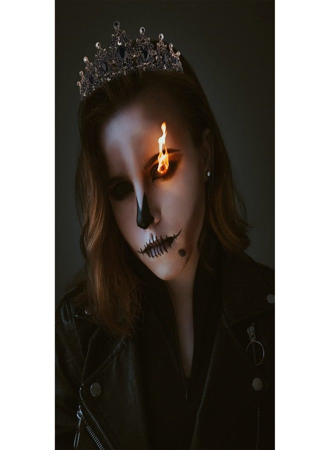 كافتي تاج كافيتي للنساء، تاج قوطي، قطعة رأس، زينة هالوين، تاج عيد ميلاد، تاج عتيق مرصع بأحجار الراين، تاج ملكة باروكي أسود، تاج زفاف، تيجان سوداء للنساء والفتيات - Image 4