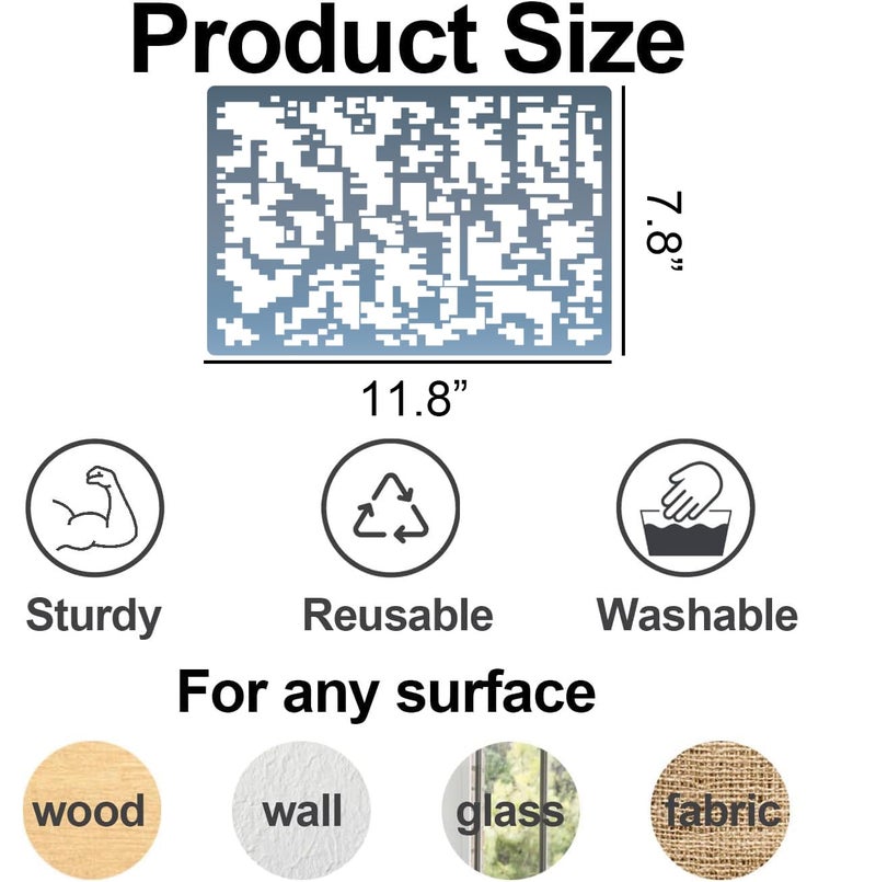 SUNVERSE Camo Stencil 12inch Large Camouflage Stencils for Spray Paint Reusable Digital Camo Pattern Stencil for Wall Boat Wood Canvas Fabric - Image 2