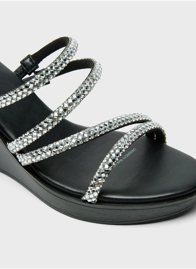 Celeste Multi Strap Wedge Heel Sandals