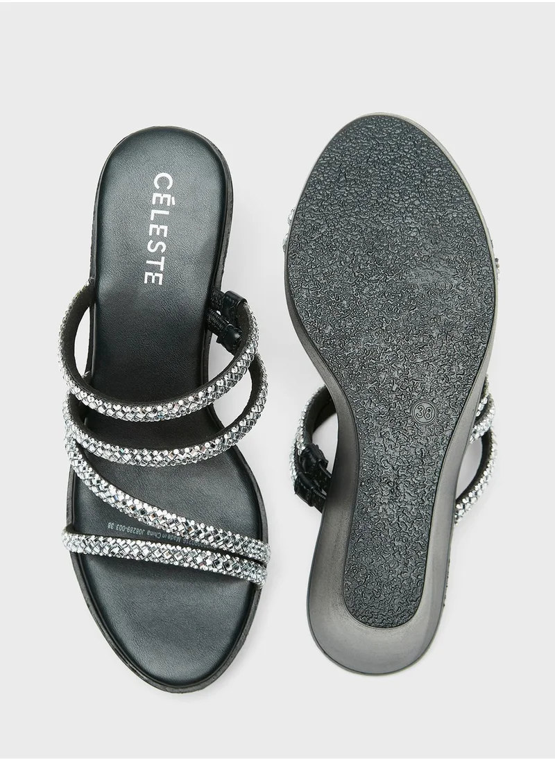 Celeste Multi Strap Wedge Heel Sandals