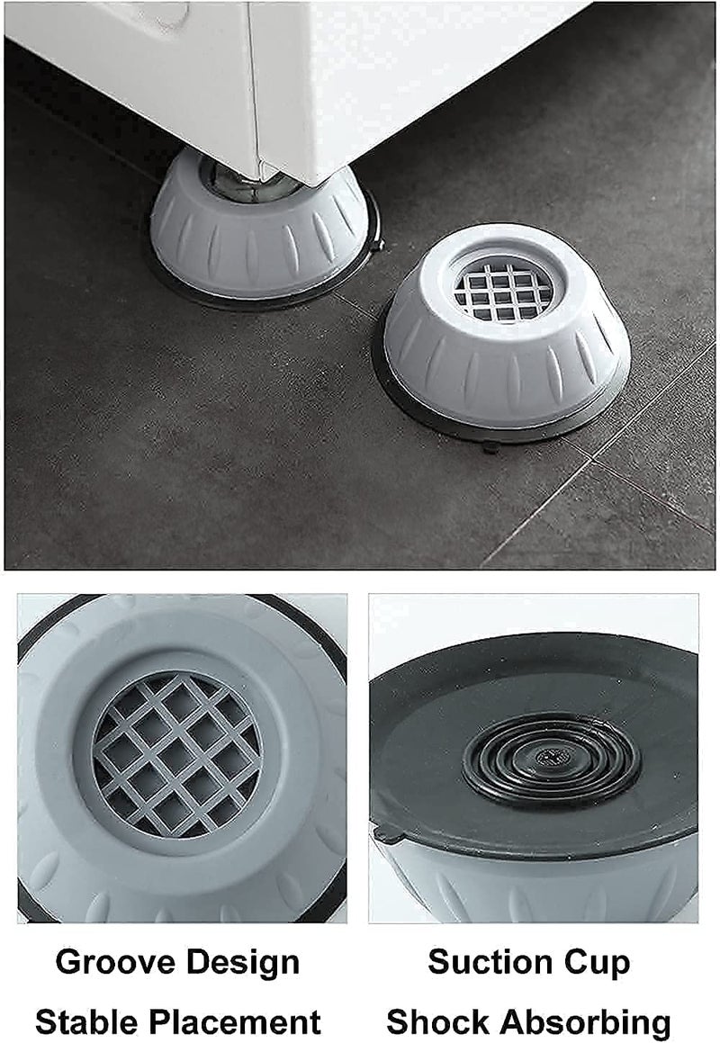 JHRK JHRK Refrigerator Stand Washing Machine Stand Furniture Base Stand Washing Machine feet Pads Anti Vibration Pads for Washing Machine Pack of 4 abs Plastic  - Image 3