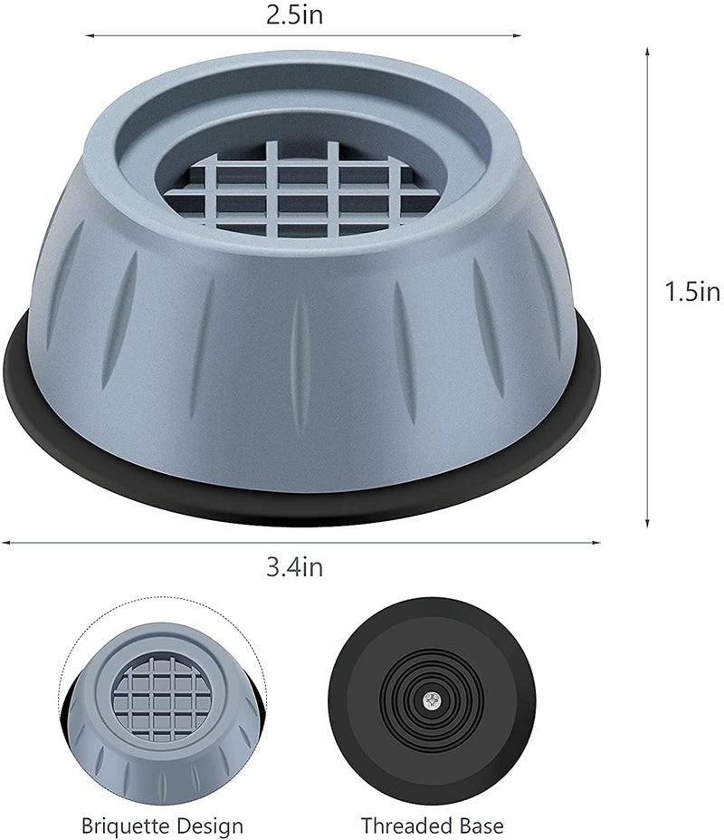 JHRK JHRK Refrigerator Stand Washing Machine Stand Furniture Base Stand Washing Machine feet Pads Anti Vibration Pads for Washing Machine Pack of 4 abs Plastic  - Image 2