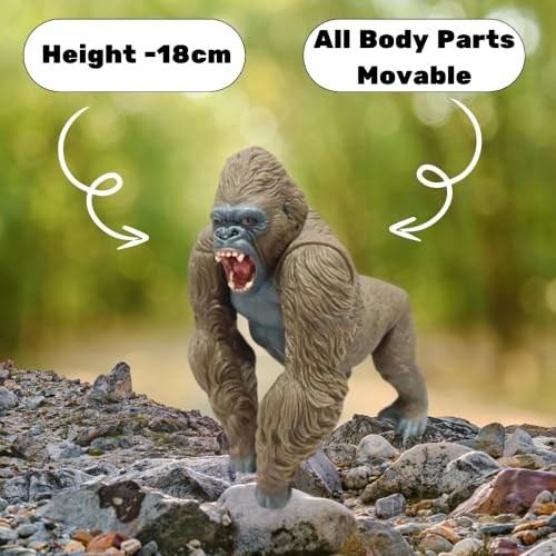MALLEXO Big Size Realistic Gorilla Toy for Kids 3+| 1PCS Realistic Action Figure King Kong Fight Mode Rampage Monkey Toys for Boys & Girls | Wildlife Animal Ape Figurine Decoration Item Birthday Gifts - Image 5