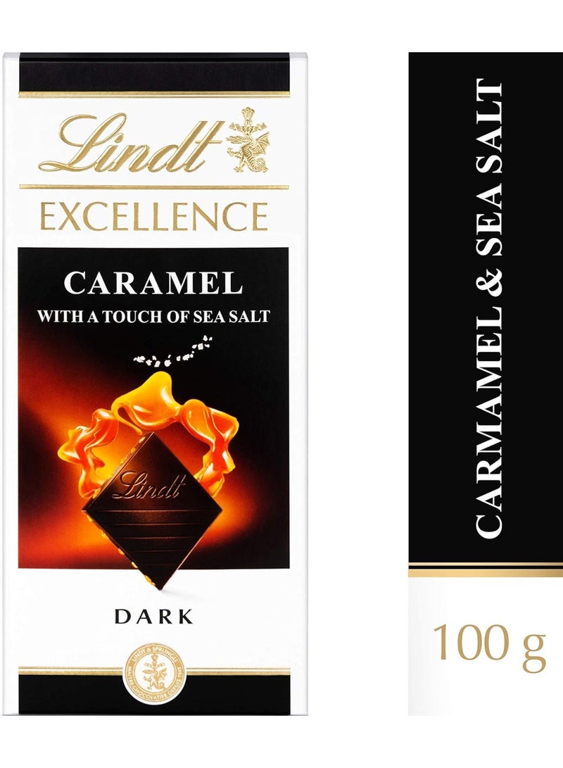 Lindt Excellence Caramel Sea Salt Dark Chocolate Bar 100grams - Image 2