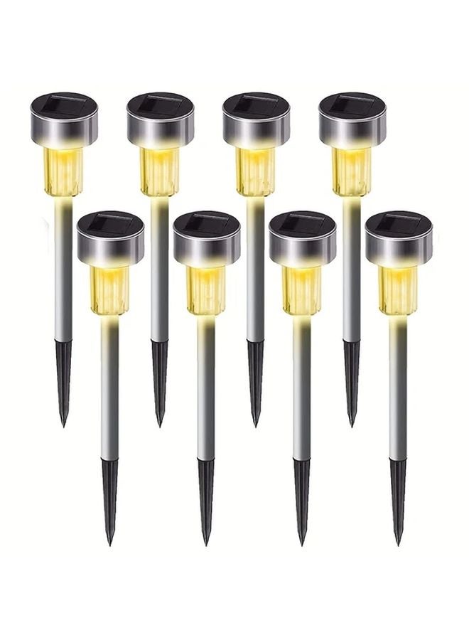 8 عبوات مصابيح ليد شمسية للخارج بإضاءة دافئة لحديقة الممرات والعشب - Image 1