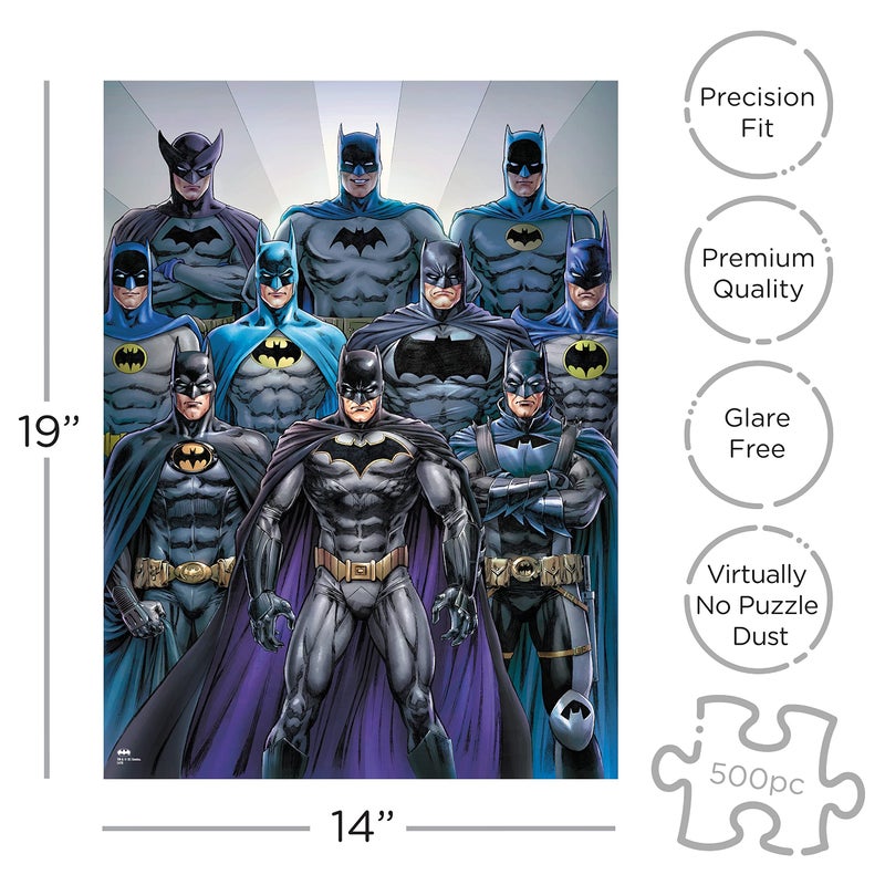 AQUARIUS DC Comics Batman Batsuits Puzzle 500 Piece Jigsaw Puzzle  Glare Free  Precision Fit  Officially Licensed DC Comics Merchandise  Collectibles  14 x 19 Inches - Image 2
